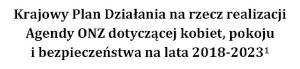 Krajowy Plan Działania na rzecz realizacji Agendy ONZ dotyczącej kobiet, pokoju i bezpieczeństwa