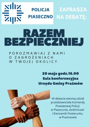 Plakat informujący o debacie w Prażmowie