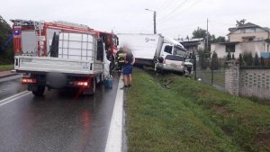 Zdjęcie z miejsca wypadku w miejscowości Brześce