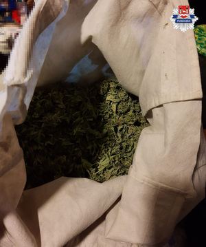 marihuana w worku zabezpieczona w domu 70-latka