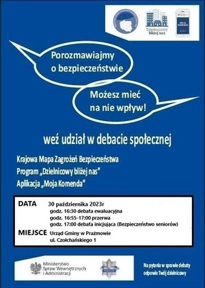 plakat zaproszenie na debatę społeczną