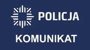 Na zdjęciu jest granatowe tło na którym jest logo policji oraz napis policja , komunikat.