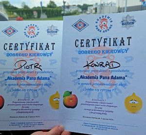 podziękowania dla policjantów