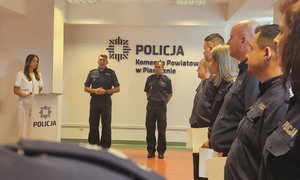 Uroczysta zbiórka w piaseczyńskiej komendzie