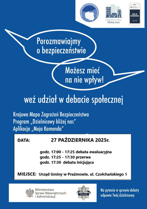 plakat z zaproszeniem na debatę