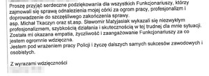 treść podziękowań