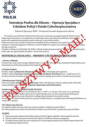 fałszywe wiadomości mailowe z logotypami Policji oraz Narodowego Banku Polskiego